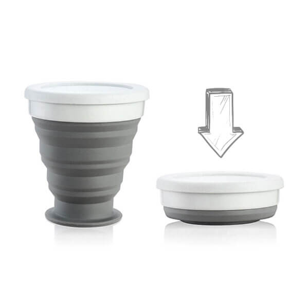 silikoninis sulankstomas kompaktiskas puodelis kelionems 24